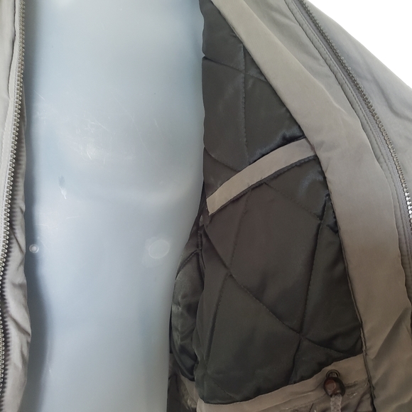 Members Only Microfiber Jacket Coat Men Size S Olive Green Pocket Leather Collar - Picture 7 of 9